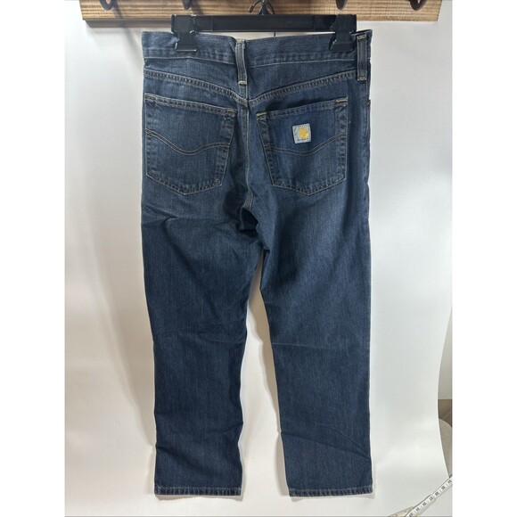 Carhartt Relaxed Straight Fit Work Denim Blue Jeans Pants Men Size 31x32 - Picture 5 of 8